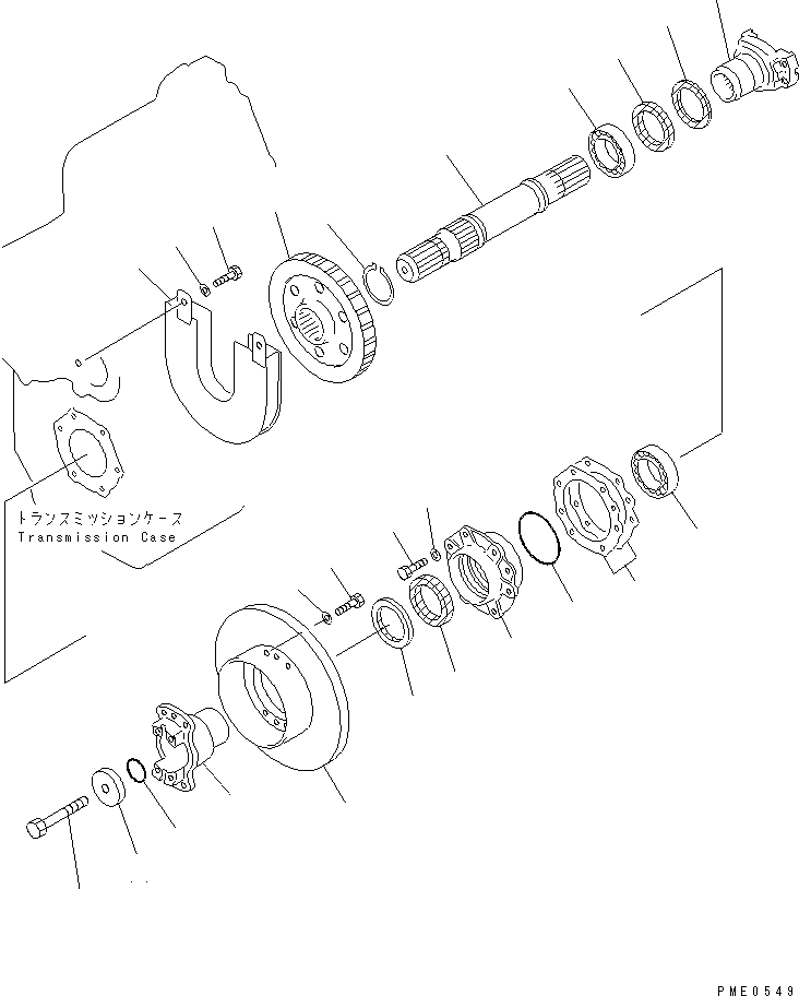 Wheel Loaders Komatsu / WA120-3 S/N 50001-52999 (3-Speed Transmission Spec.)(wa120-3c) / TRANSMISSION (OUTPUT SHAFT)(#50001-)(060090 : 2231)