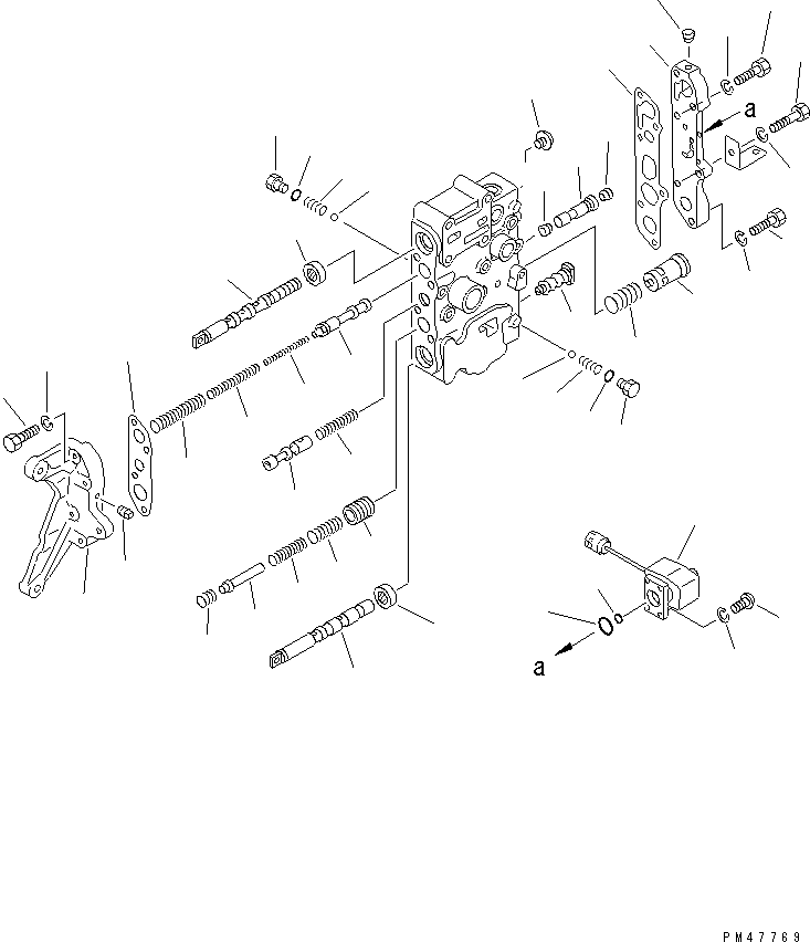Wheel Loaders Komatsu / WA120-3 S/N 50001-52999 (3-Speed Transmission Spec.)(wa120-3c) / TRANSMISSION CONTROL VALVE (2/3) (LOWER VALVE)(#50001-)(060110 : 2242)