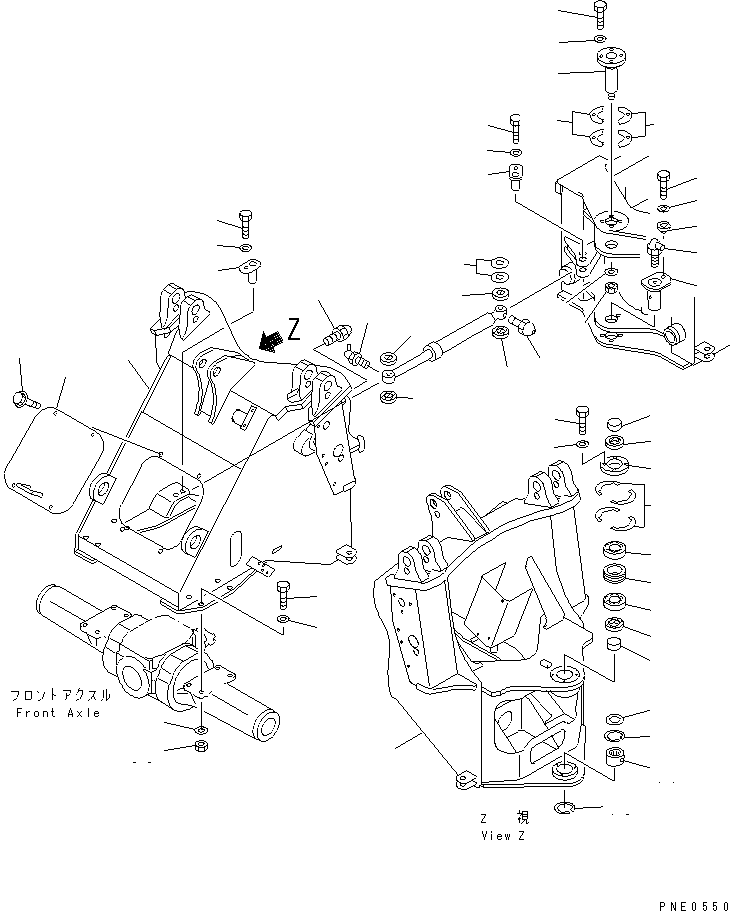 Wheel Loaders Komatsu / WA120-3 S/N 50001-52999 (3-Speed Transmission Spec.)(wa120-3c) / FRONT FRAME(#50001-)(150010 : 5001)