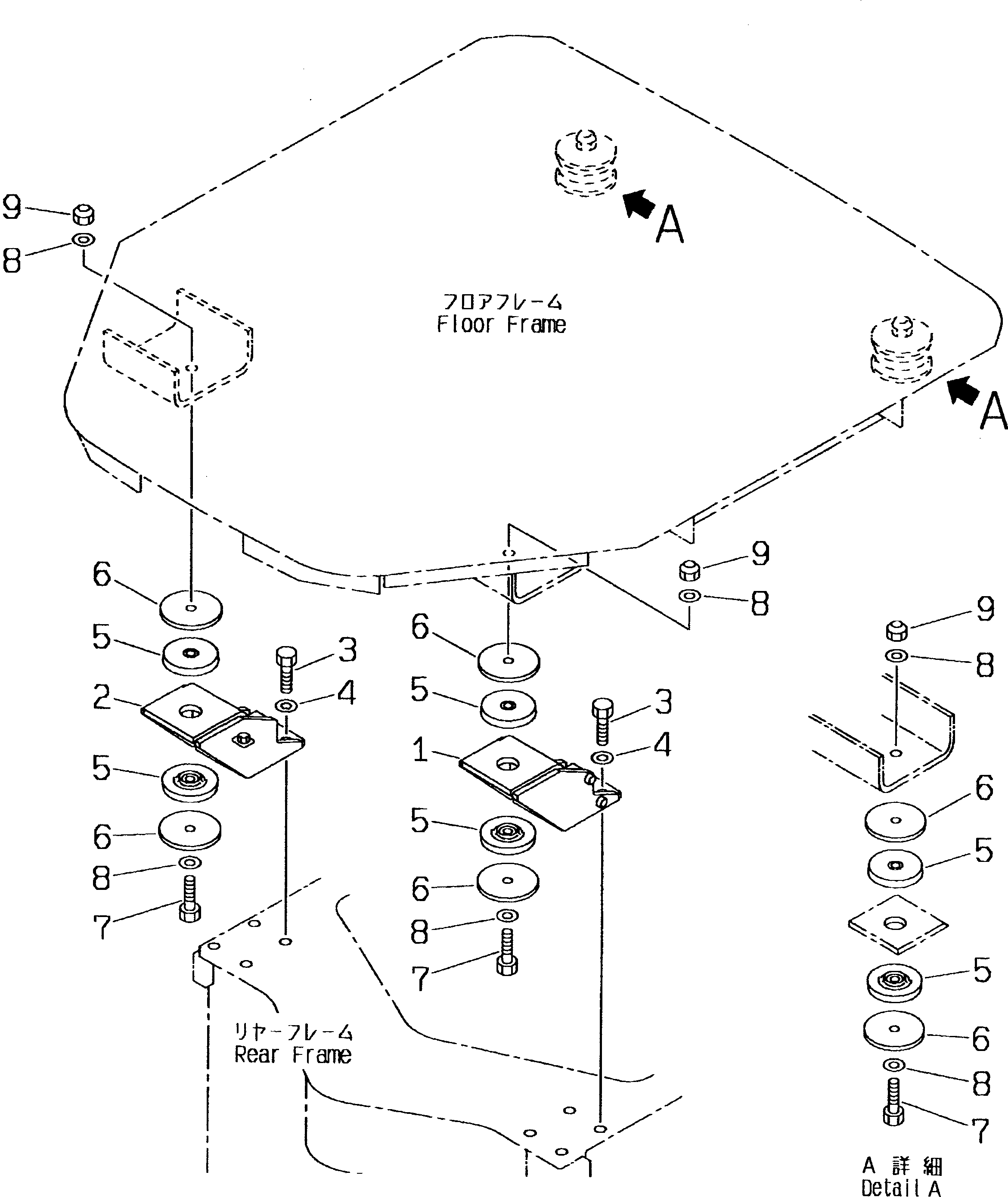 Wheel Loaders Komatsu / WA120-3 S/N 50001-52999 (3-Speed Transmission Spec.)(wa120-3c) / FLOOR SUPPORT(#50001-)(150050 : 5101)