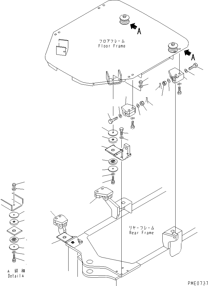 Wheel Loaders Komatsu / WA120-3 S/N 50001-52999 (3-Speed Transmission Spec.)(wa120-3c) / FLOOR SUPPORT (WITH ROPS CANOPY)(#50001-)(150060 : 5104)