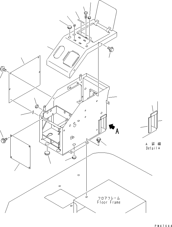 Wheel Loaders Komatsu / WA120-3 S/N 50001-52999 (3-Speed Transmission Spec.)(wa120-3c) / R.H. CONSOLE BOX(#50001-)(150110 : 5131)