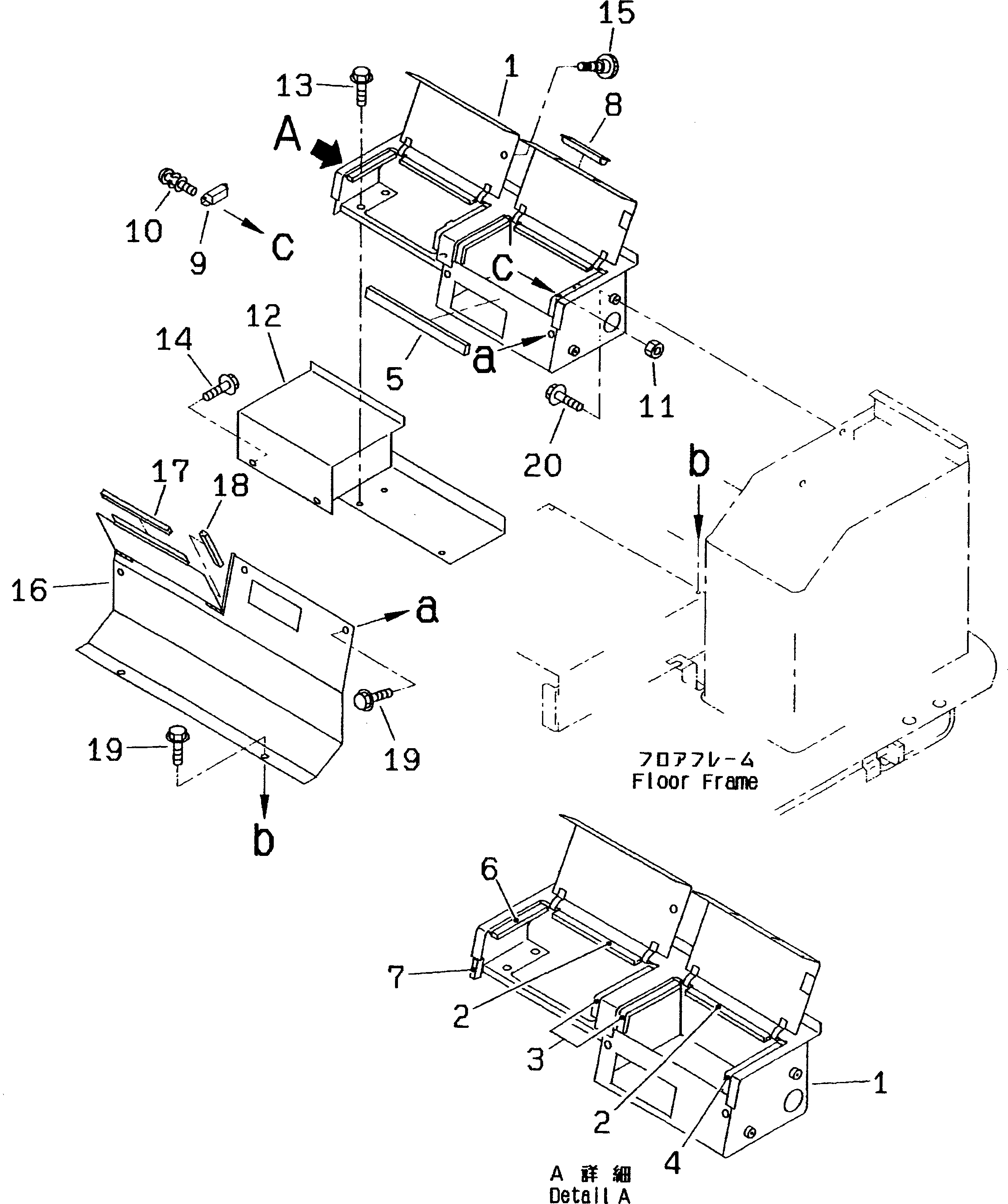 Wheel Loaders Komatsu / WA120-3 S/N 50001-52999 (3-Speed Transmission Spec.)(wa120-3c) / REAR CONSOLE BOX (WITH CAB)(#50001-)(150130 : 5151)