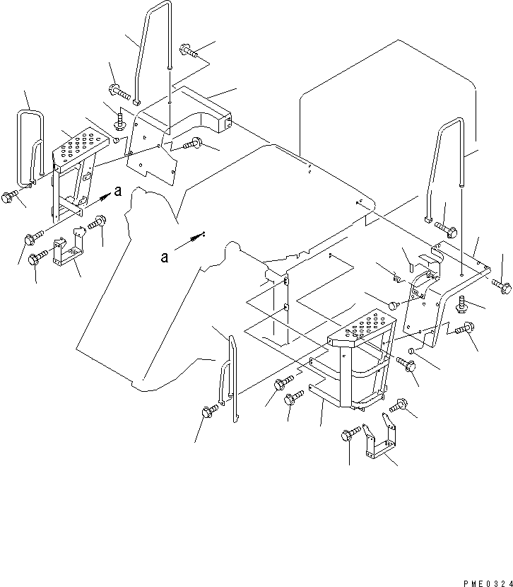 Wheel Loaders Komatsu / WA120-3 S/N 50001-52999 (3-Speed Transmission Spec.)(wa120-3c) / REAR FENDER AND LADDER (WITH CANOPY)(#50001-)(150160 : 5165)