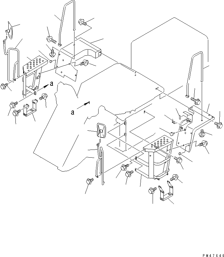 Wheel Loaders Komatsu / WA120-3 S/N 50001-52999 (3-Speed Transmission Spec.)(wa120-3c) / REAR FENDER AND LADDER (WITH CANOPY) (WITH MIRROR)(#50001-)(150170 : 5167)