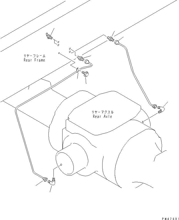 Wheel Loaders Komatsu / WA120-3 S/N 50001-52999 (3-Speed Transmission Spec.)(wa120-3c) / LUBRICATOR (REAR AXLE SUPPORT)(#50001-)(150840 : 5821)