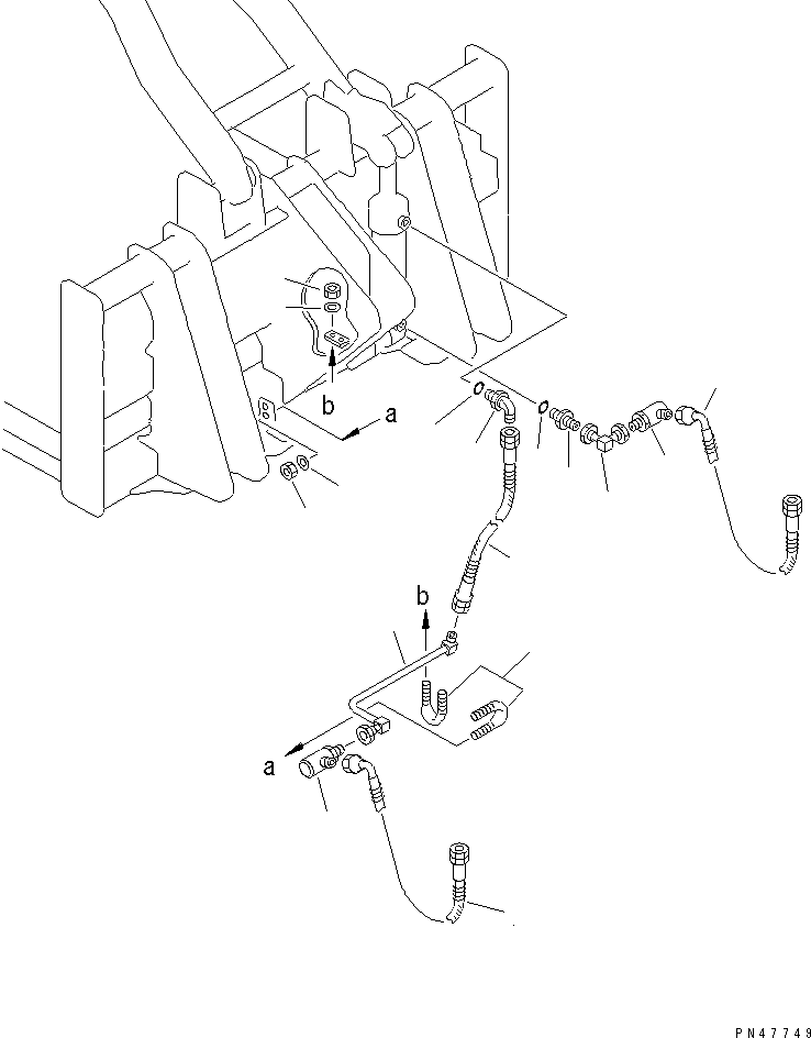 Wheel Loaders Komatsu / WA120-3 S/N 50001-52999 (3-Speed Transmission Spec.)(wa120-3c) / LOG LUMBER FORK GRAPPLE (2/2) (HYDRAULIC PIPING)(#50001-)(210170 : 7612)
