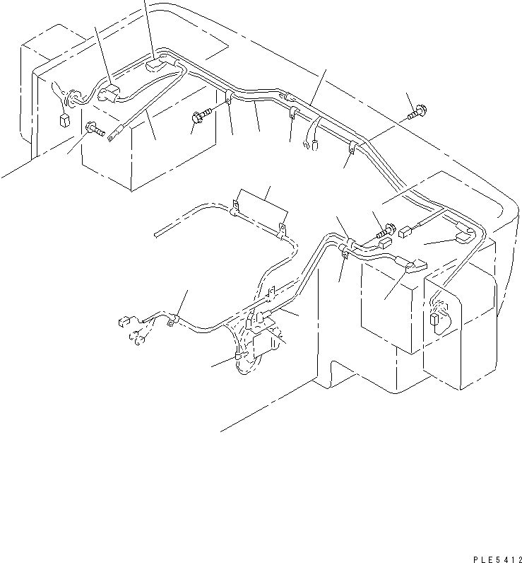 Wheel Loaders Komatsu / WA120-3CS S/N 10004-UP (For Indonesia)(wa120-4c) / WIRING HARNESS (BATTERY CABLE AND REAR LAMP LINE)(120090 : E0200-07A0)