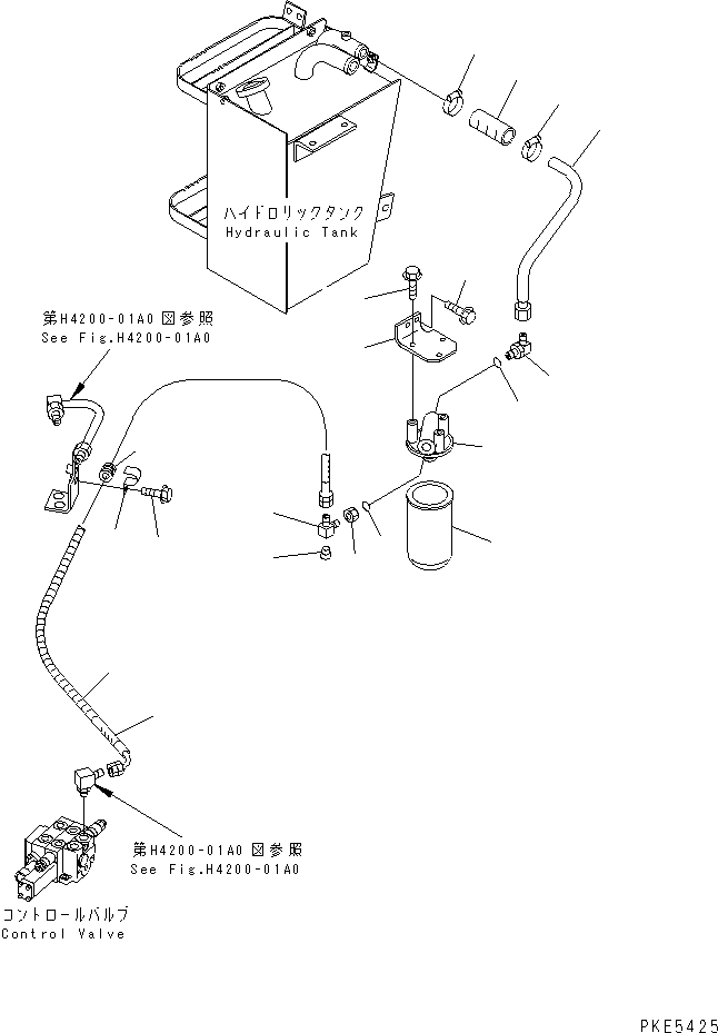 Wheel Loaders Komatsu / WA120-3CS S/N 10004-UP (For Indonesia)(wa120-4c) / HYDRAULIC LINE (RETURN LINE)(180070 : H4200-02A0)