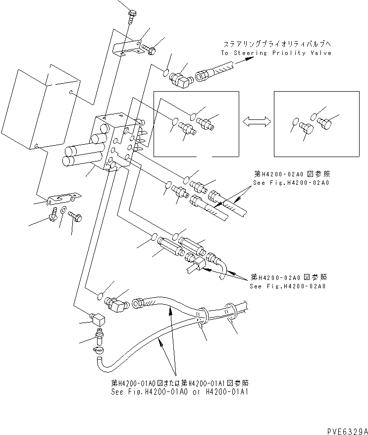 Wheel Loaders Komatsu / WA150-3-SN S/N 63001-UP(wa150-4r) / HYDRAULIC MAIN VALVE (WITH 3-SPOOL VALVE)(180080 : H0120-01A4)