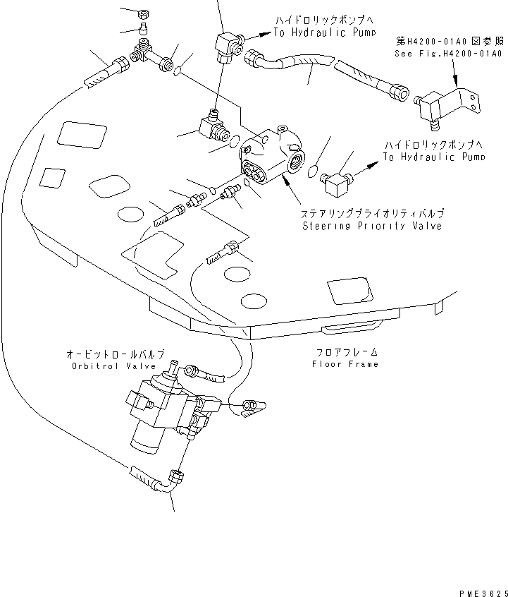 Wheel Loaders Komatsu / WA150-3-SN S/N 63001-UP(wa150-4r) / STEERING PRIORITY VALVE (PIPING)(180130 : H0122-02A0)