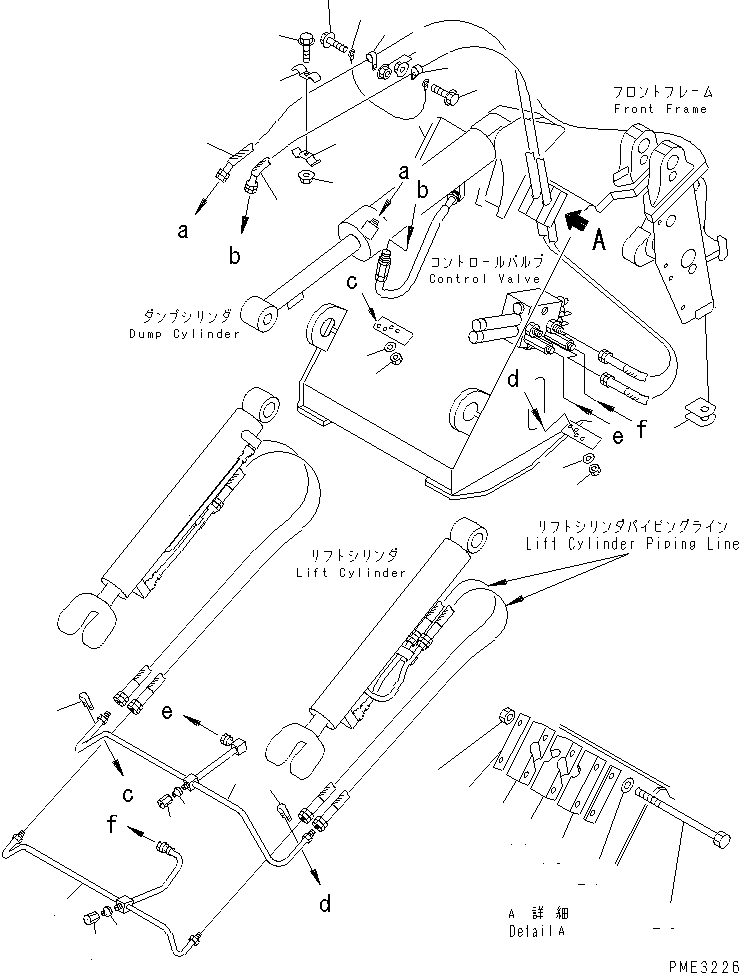 Wheel Loaders Komatsu / WA150-3-SN S/N 63001-UP(wa150-4r) / HYDRAULIC PIPING (LIFT CYLINDER LINE AND DUMP CYLINDER LINE)(180210 : H4200-02A0)