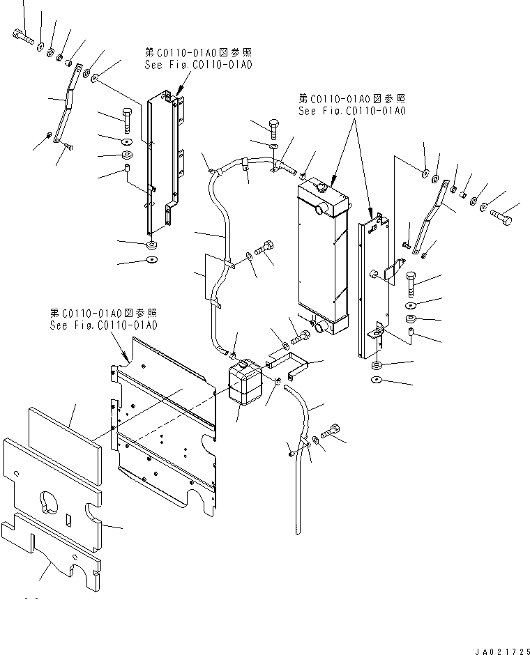 Wheel Loaders Komatsu / WA150-5 S/N 65001-UP (Cab Spec.)(wa150-5c) / RADIATOR MOUNT(060040 : C0110-02A0)