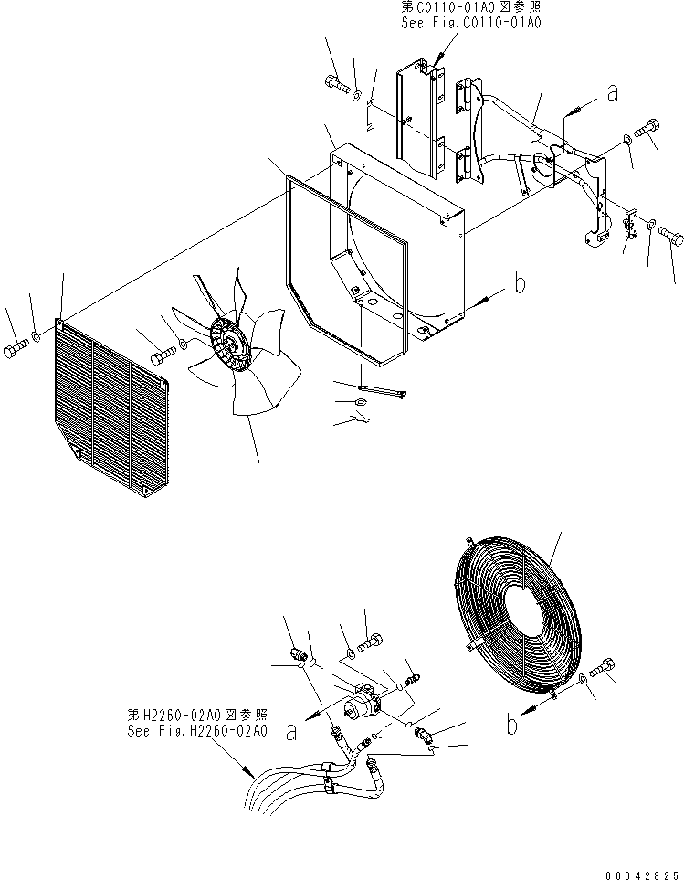 Wheel Loaders Komatsu / WA150-5 S/N 65001-UP (Cab Spec.)(wa150-5c) / RADIATOR (FAN DRIVE)(#72052-)(060060 : C0110-05A0A)