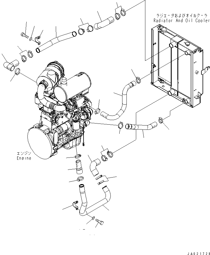 Wheel Loaders Komatsu / WA150-5 S/N 65001-UP (Cab Spec.)(wa150-5c) / COOLING LINE(060080 : C0120-01A0)