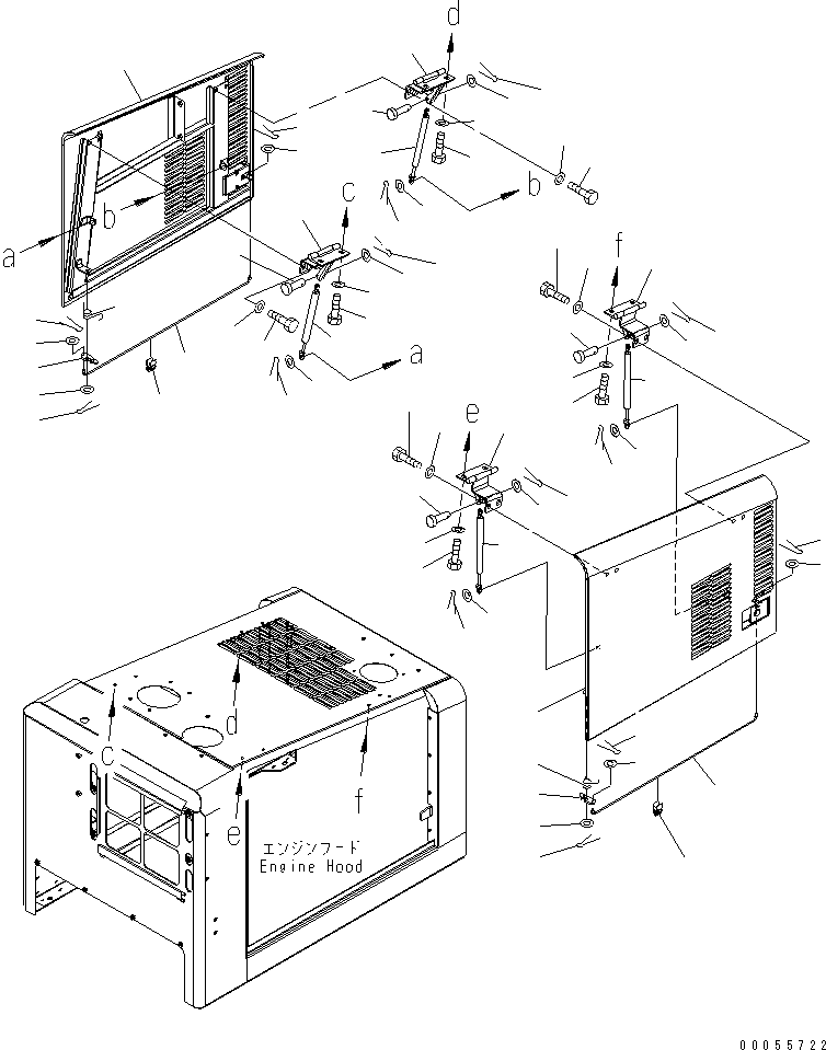 Wheel Loaders Komatsu / WA150-5 S/N 65001-UP (Cab Spec.)(wa150-5c) / HOOD (DOOR)(270030 : M4100-03A0)
