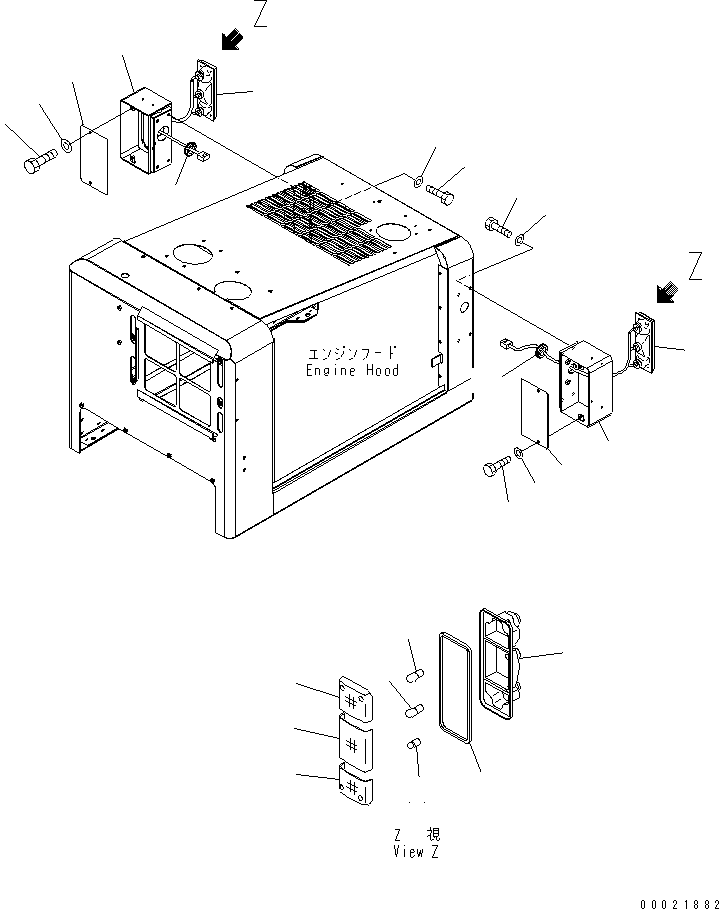 Wheel Loaders Komatsu / WA150-5 S/N 65001-UP (Cab Spec.)(wa150-5c) / HOOD (REAR COMBINATION LAMP)(270160 : M4100-14A5)