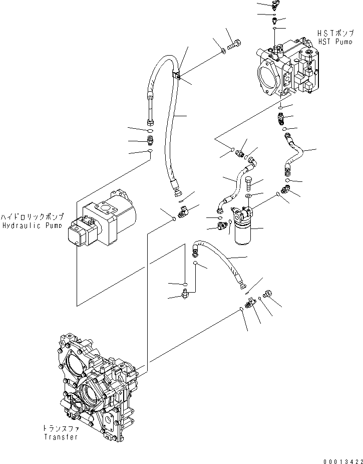 Wheel Loaders Komatsu / WA150-5-A S/N 65001-UP(wa150-5r) / HST OIL LINE (FILTER AND TRANSFER LINE)(150130 : F2760-03A0)