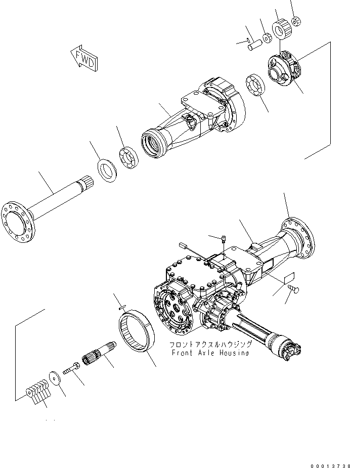 Wheel Loaders Komatsu / WA150-5-A S/N 65001-UP(wa150-5r) / FRONT AXLE (FINAL DRIVE AND HOUSING)(150170 : F4400-51A0)