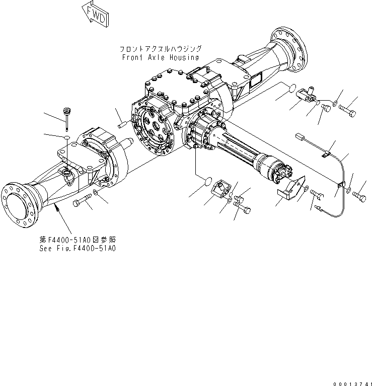 Wheel Loaders Komatsu / WA150-5-A S/N 65001-UP(wa150-5r) / FRONT AXLE (MOUNTING PARTS AND VALVE)(150210 : F4400-54A0)