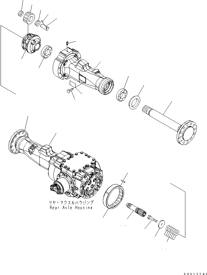 Wheel Loaders Komatsu / WA150-5-A S/N 65001-UP(wa150-5r) / REAR AXLE (FINAL DRIVE AND HOUSING)(150240 : F4500-51A0)