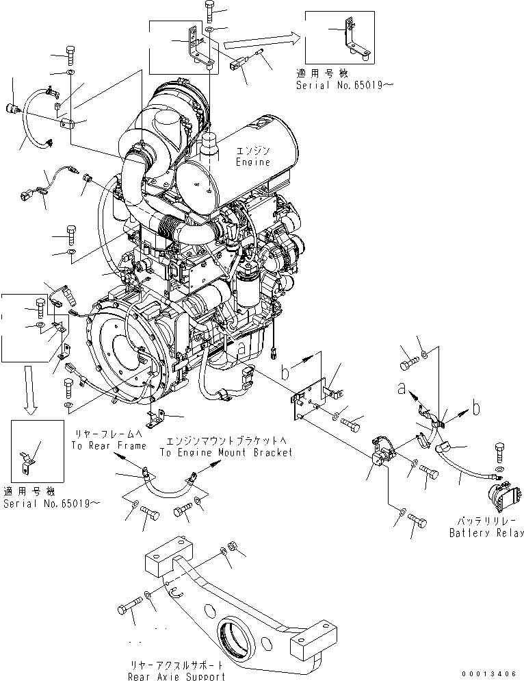 Wheel Loaders Komatsu / WA150-5-TK S/N 65001-UP(wa150-8r) / ENGINE HARNESS (2/2) (STARTER HARNESS AND SENSOR) (FOR AIR CONDITIONER)(030030 : B0110-02A0)