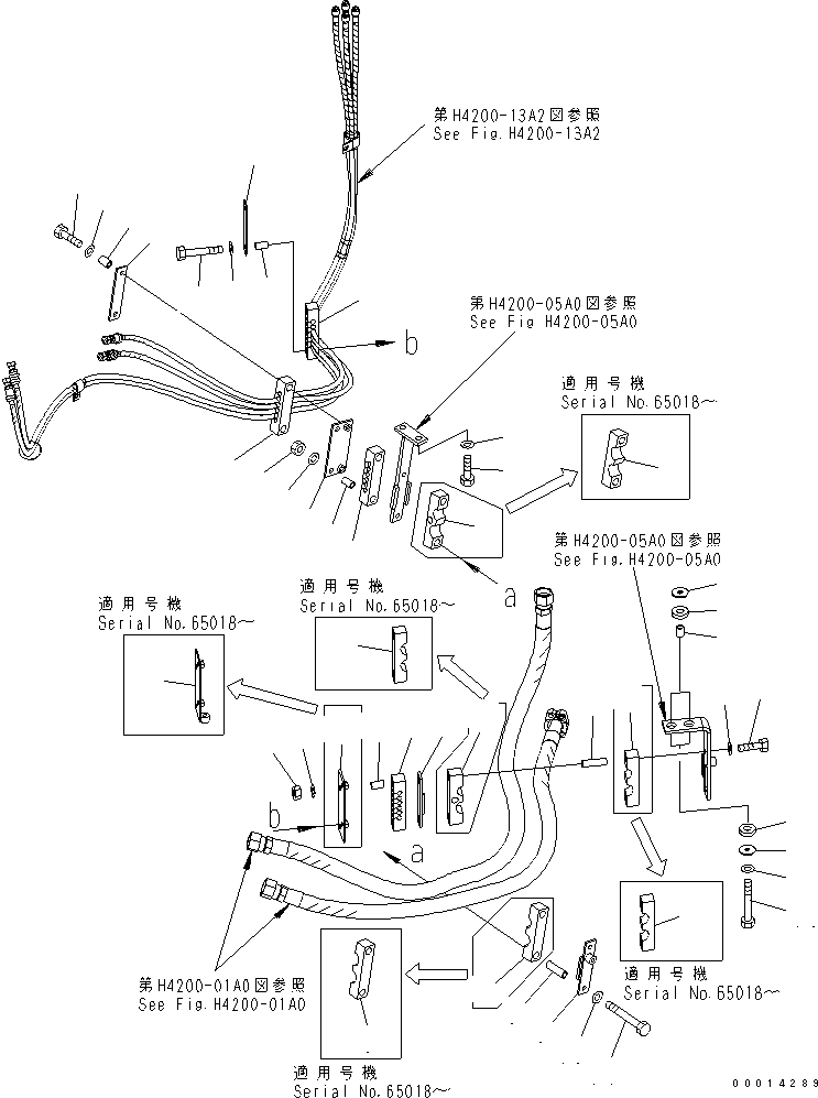 Wheel Loaders Komatsu / WA150-5-TK S/N 65001-UP(wa150-8r) / HYDRAULIC PIPING (P.P.C PIPING MOUNT) (FOR 4-SPOOL VALVE)(180110 : H4200-02A2)