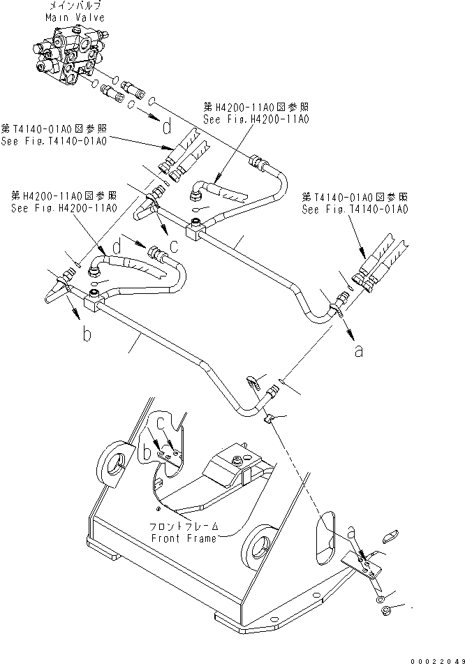 Wheel Loaders Komatsu / WA150-5-TK S/N 65001-UP(wa150-8r) / HYDRAULIC PIPING (LIFT CYLINDER LINE) (FOR E.C.S.S.)(180130 : H4200-04A0)