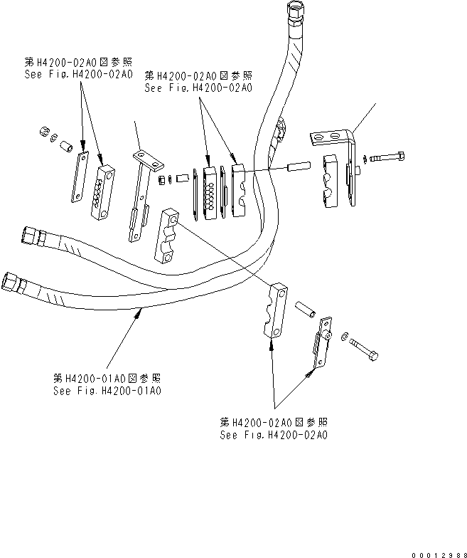 Wheel Loaders Komatsu / WA150-5-TK S/N 65001-UP(wa150-8r) / HYDRAULIC PIPING (PLATE)(180140 : H4200-05A0)
