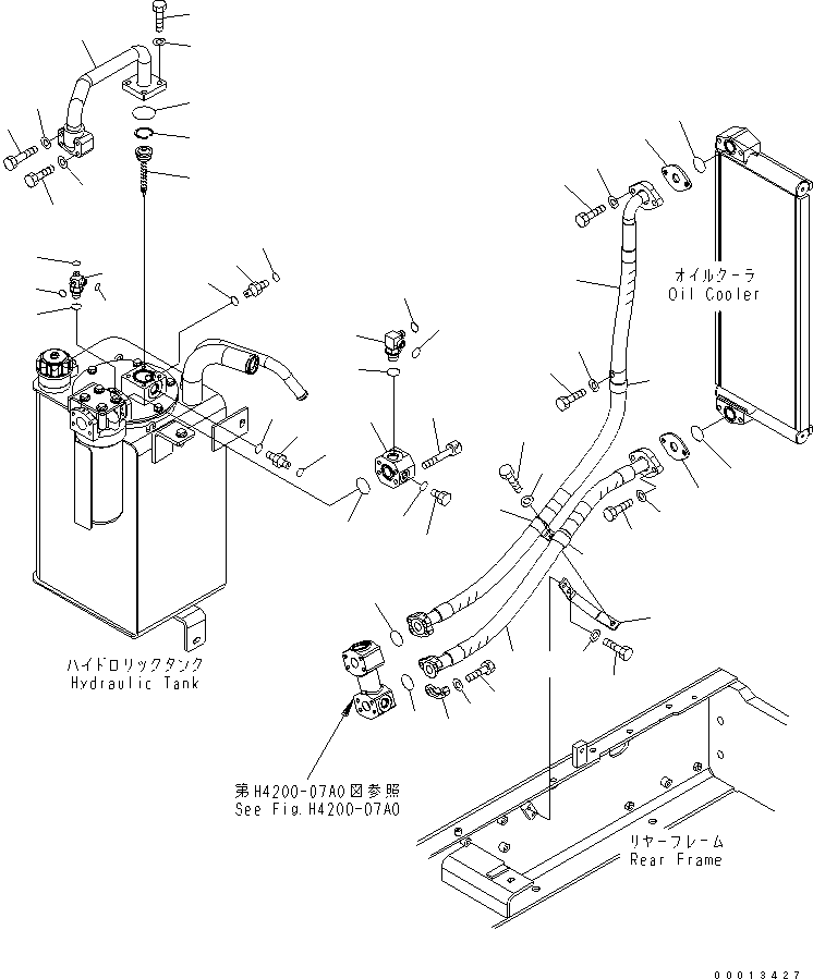 Wheel Loaders Komatsu / WA150-5-TK S/N 65001-UP(wa150-8r) / HYDRAULIC PIPING (RETURN LINE) (OIL COOLER)(180170 : H4200-08A0)
