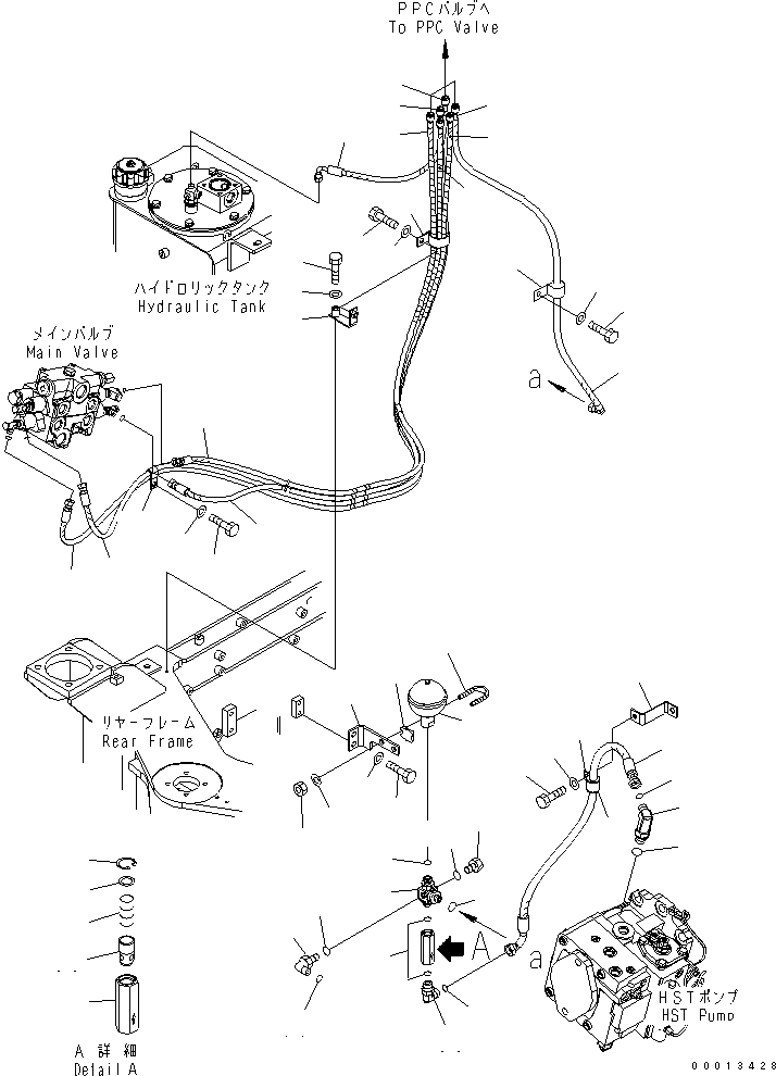 Wheel Loaders Komatsu / WA150-5-TK S/N 65001-UP(wa150-8r) / HYDRAULIC PIPING (P.P.C PIPING)(180180 : H4200-09A0)