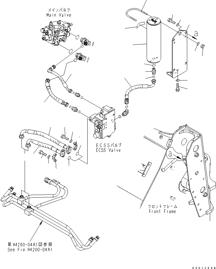 Wheel Loaders Komatsu / WA150-5-TK S/N 65001-UP(wa150-8r) / HYDRAULIC PIPING (E.C.S.S ACCUMLATOR)(180200 : H4200-11A0)