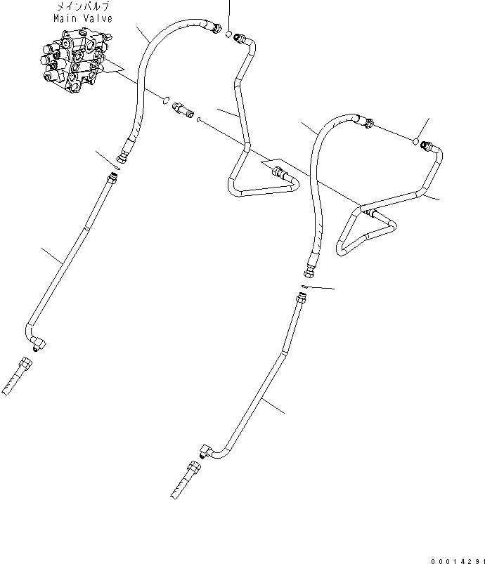 Wheel Loaders Komatsu / WA150-5-TK S/N 65001-UP(wa150-8r) / HYDRAULIC PIPING (PIPING) (FOR 3-SPOOL VALVE)(180230 : H4200-16A4)