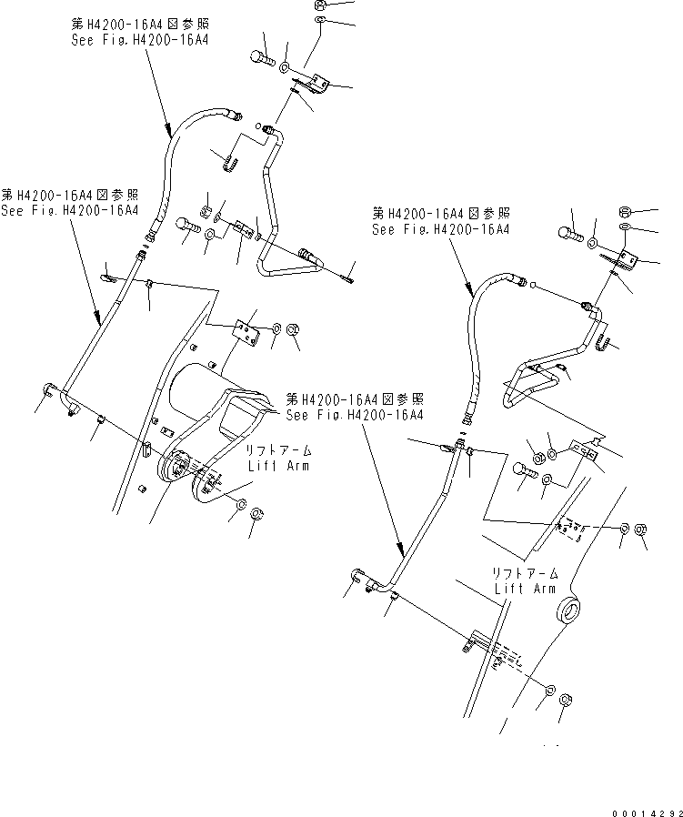 Wheel Loaders Komatsu / WA150-5-TK S/N 65001-UP(wa150-8r) / HYDRAULIC PIPING (PIPING MOUNT) (FOR 3-SPOOL VALVE)(180240 : H4200-17A4)