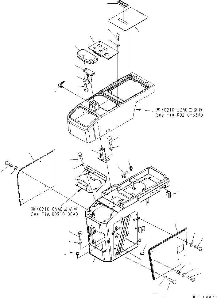 Wheel Loaders Komatsu / WA150-5-TK S/N 65001-UP(wa150-8r) / FLOOR (CONSOLE BOX) (R.H.)(240050 : K0210-06A0)