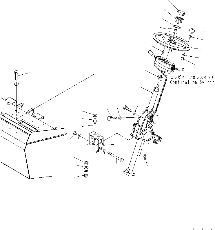 Wheel Loaders Komatsu / WA150-5-TK S/N 65001-UP(wa150-8r) / STEERING WHEEL (COLUMN AND ORBITROL)(240290 : K0210-30A0)