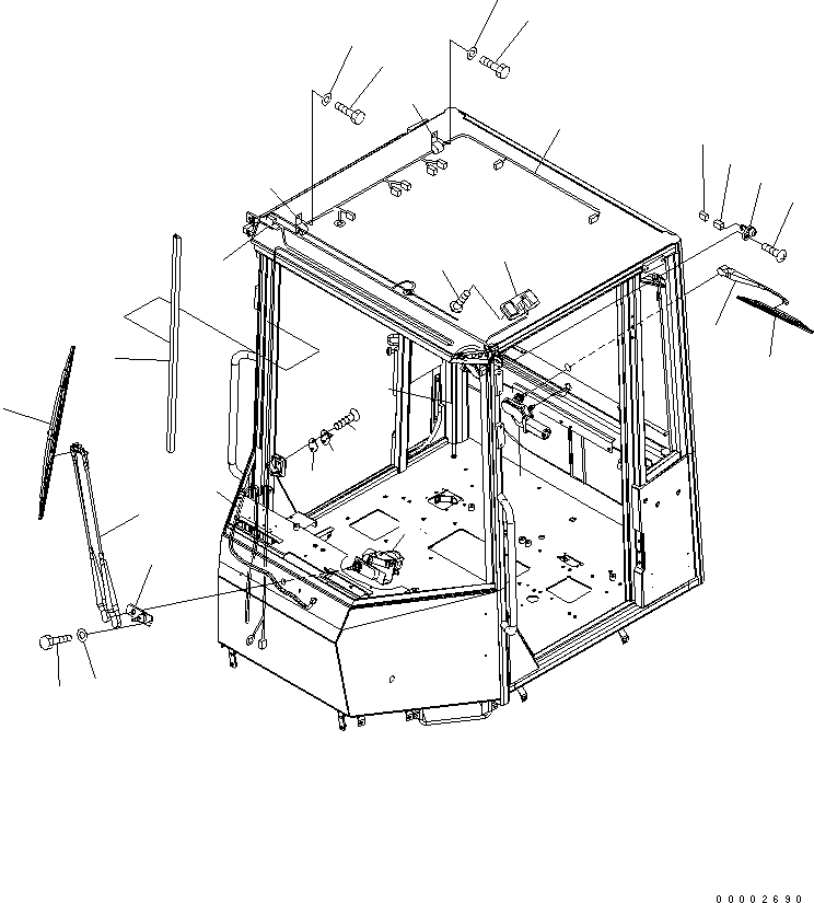 Wheel Loaders Komatsu / WA150-5-TK S/N 65001-UP(wa150-8r) / ROPS CAB (WIPER)(240380 : K0210-53A0)