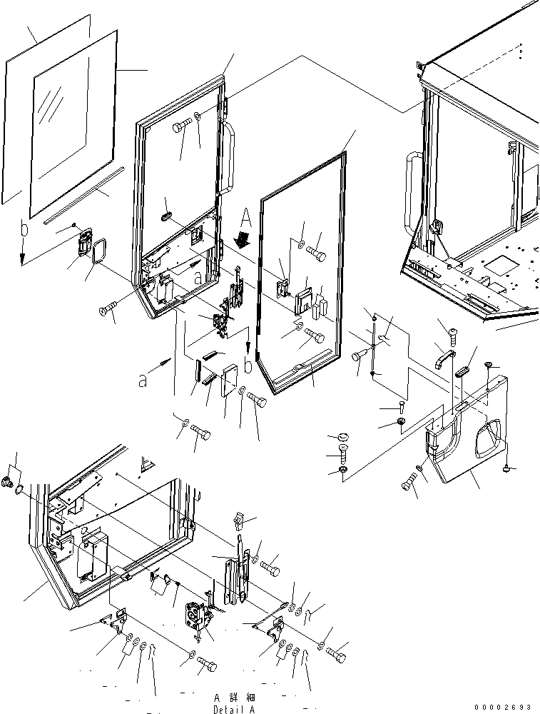 Wheel Loaders Komatsu / WA150-5-TK S/N 65001-UP(wa150-8r) / ROPS CAB (DOOR R.H.)(240410 : K0210-56A0)