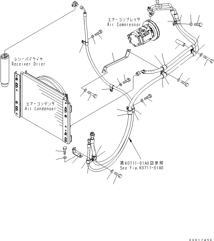 Wheel Loaders Komatsu / WA150-5-TK S/N 65001-UP(wa150-8r) / AIR CONDITIONER (PIPING)(240490 : K0711-02A0)