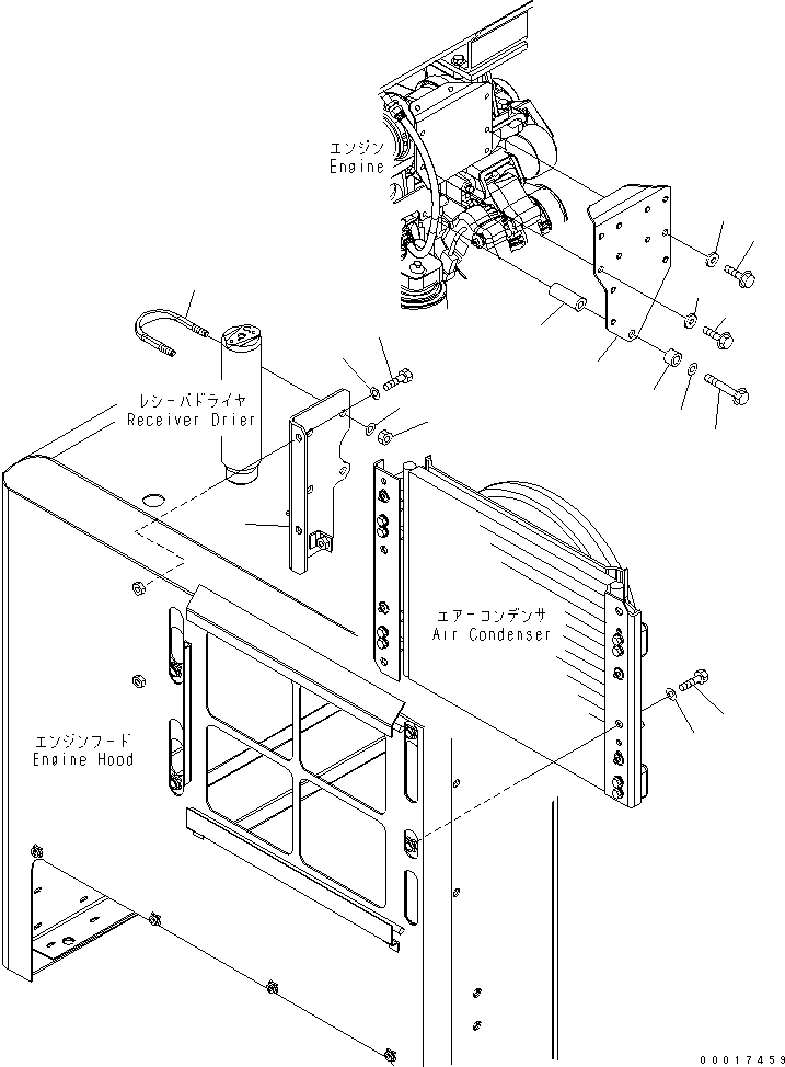 Wheel Loaders Komatsu / WA150-5-TK S/N 65001-UP(wa150-8r) / AIR CONDITIONER (CONDENSER MOUNTING)(240500 : K0711-03A0)