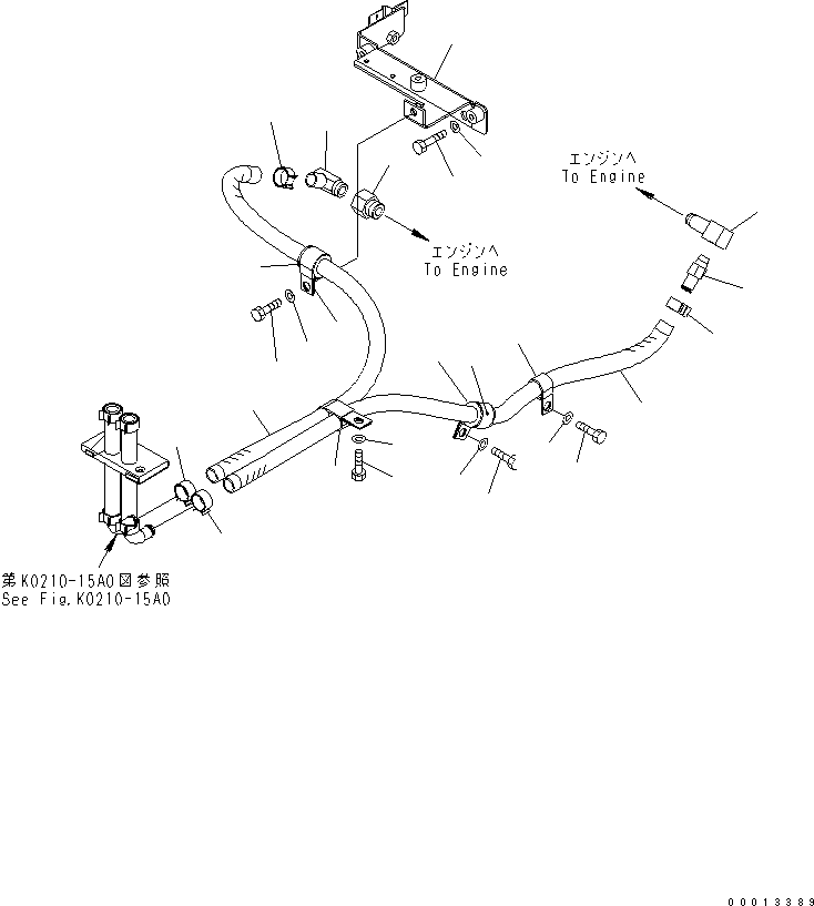 Wheel Loaders Komatsu / WA150-5-TK S/N 65001-UP(wa150-8r) / HEATER PIPNG(240510 : K0713-01A0)