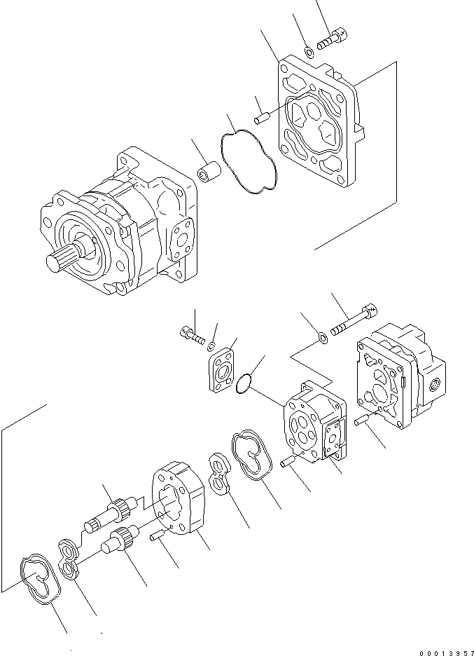 Wheel Loaders Komatsu / WA150-5-TK S/N 65001-UP(wa150-8r) / HYDRAULIC PUMP (2/3)(420020 : Y1610-02A0)