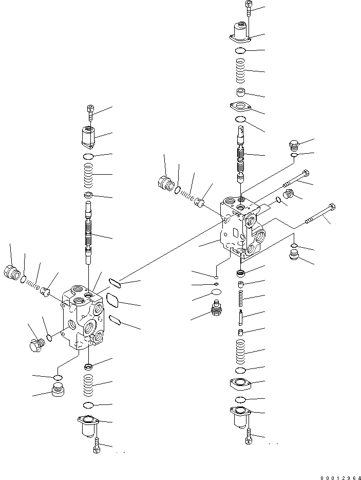 Wheel Loaders Komatsu / WA150-5-TK S/N 65001-UP(wa150-8r) / CONTROL VALVE (2-SPOOL) (1/2)(420350 : Y1662-01A0)