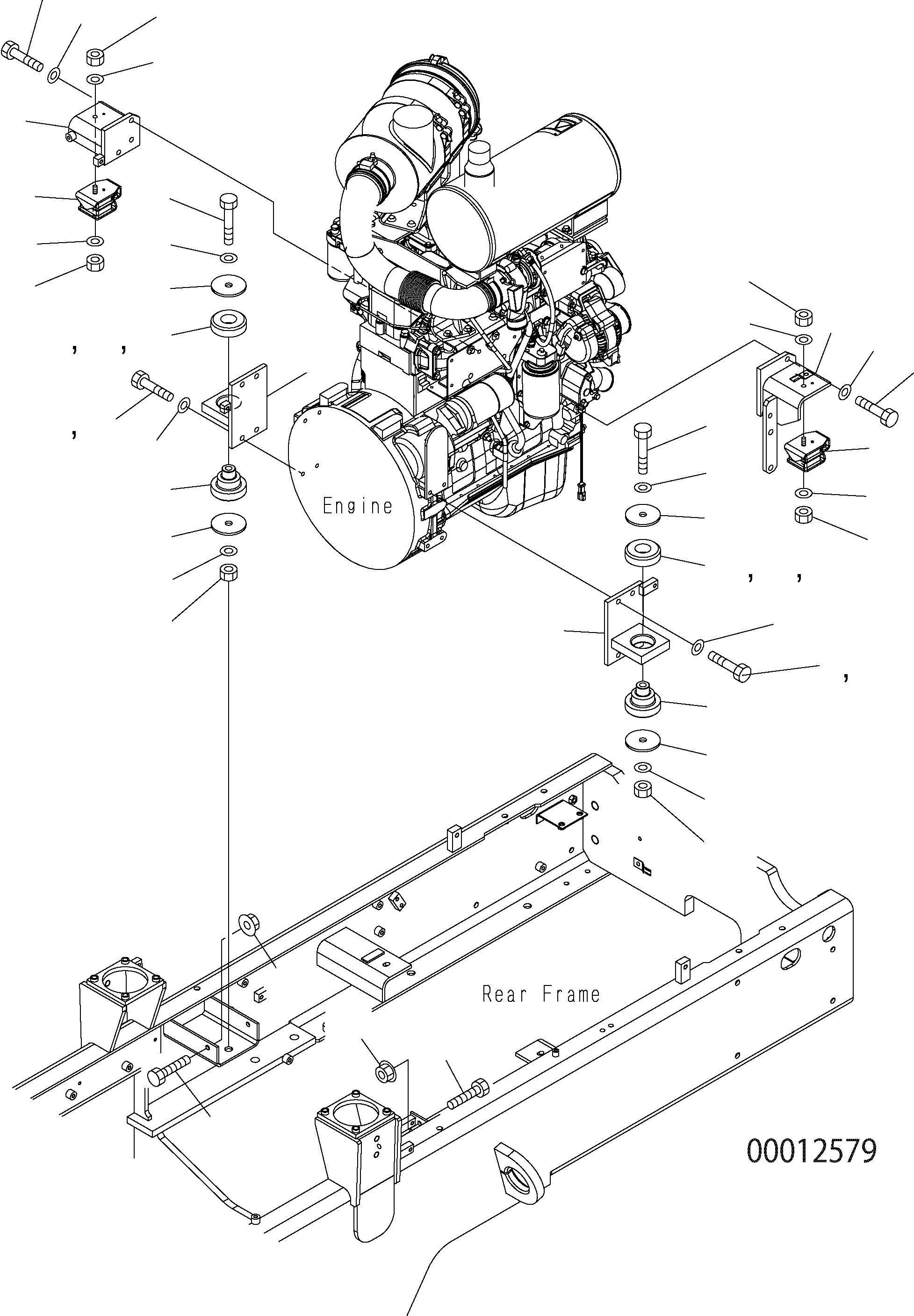 Wheel Loaders Komatsu / WA150PZ-5 S/N H50001 - Up(wa150pz) / ENGINE MOUNT(B0-2 : B0100-01A0)