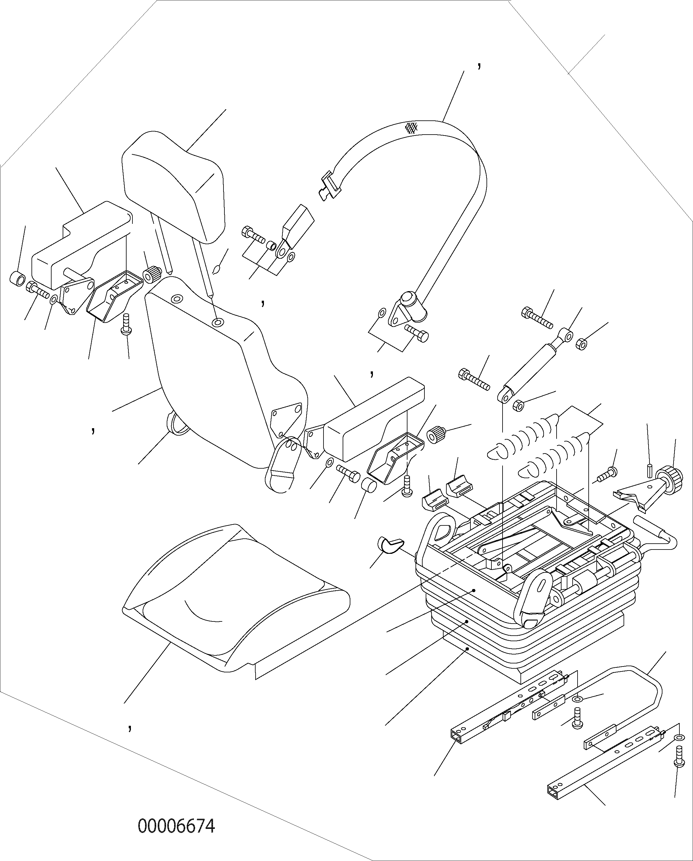 Wheel Loaders Komatsu / WA150PZ-5 S/N H50001 - Up(wa150pz) / OPERATORґS SEAT (STANDARD - INNER PARTS)(K0-3 : K0110-01H1)