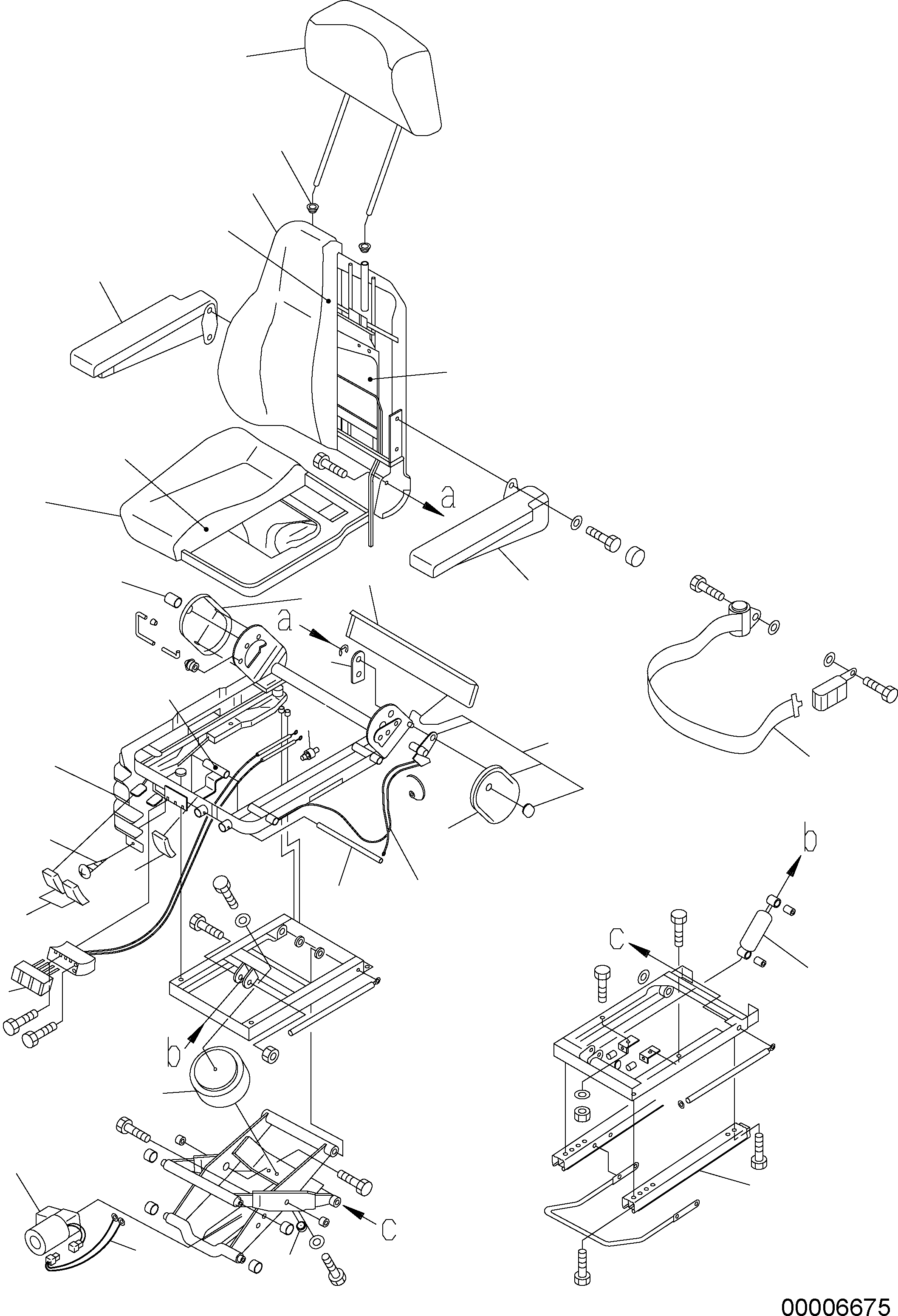 Wheel Loaders Komatsu / WA150PZ-5 S/N H50001 - Up(wa150pz) / OPERATORS SEAT (AIR SUSPENSION - INNER PARTS)(K0-5 : K0110-01H3)