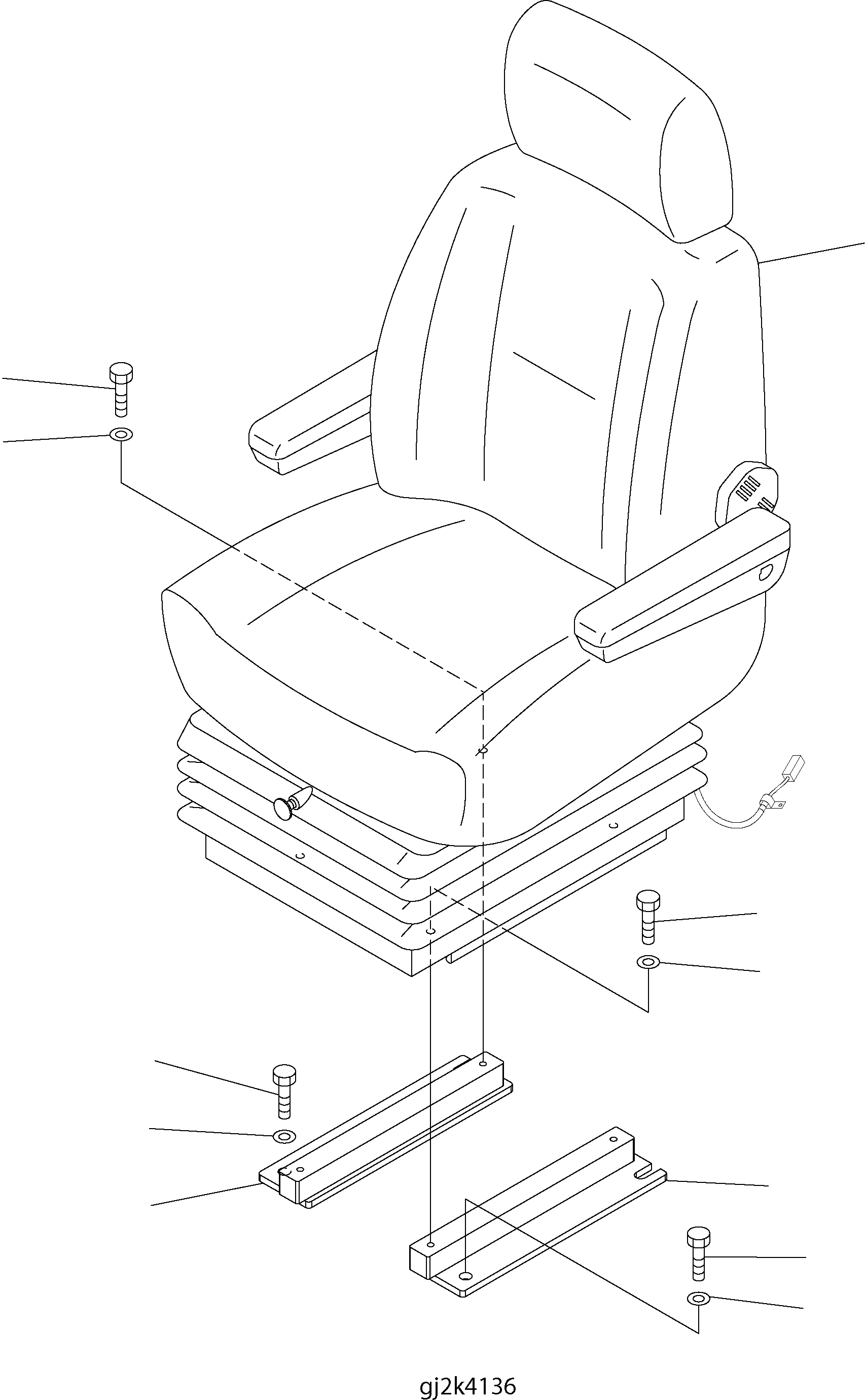 Wheel Loaders Komatsu / WA150PZ-5 S/N H50001 - Up(wa150pz) / OPERATORґS SEAT (AIR SUSENSION, HEATED)(K0-6 : K0110-01H4)