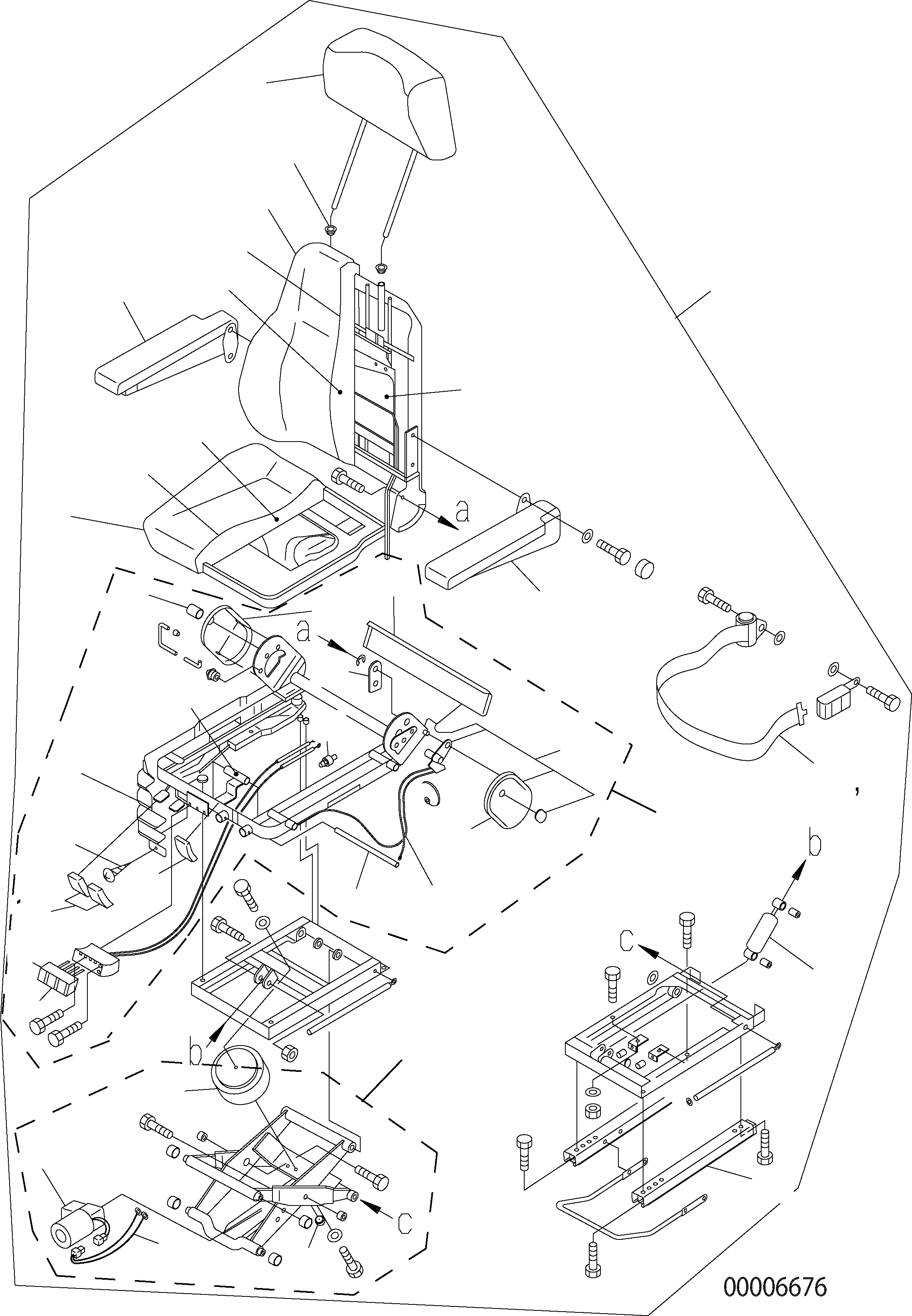 Wheel Loaders Komatsu / WA150PZ-5 S/N H50001 - Up(wa150pz) / OPERATORґS SEAT (AIR SUSPENSION, HEATED - INNER PARTS)(K0-7 : K0110-01H5)