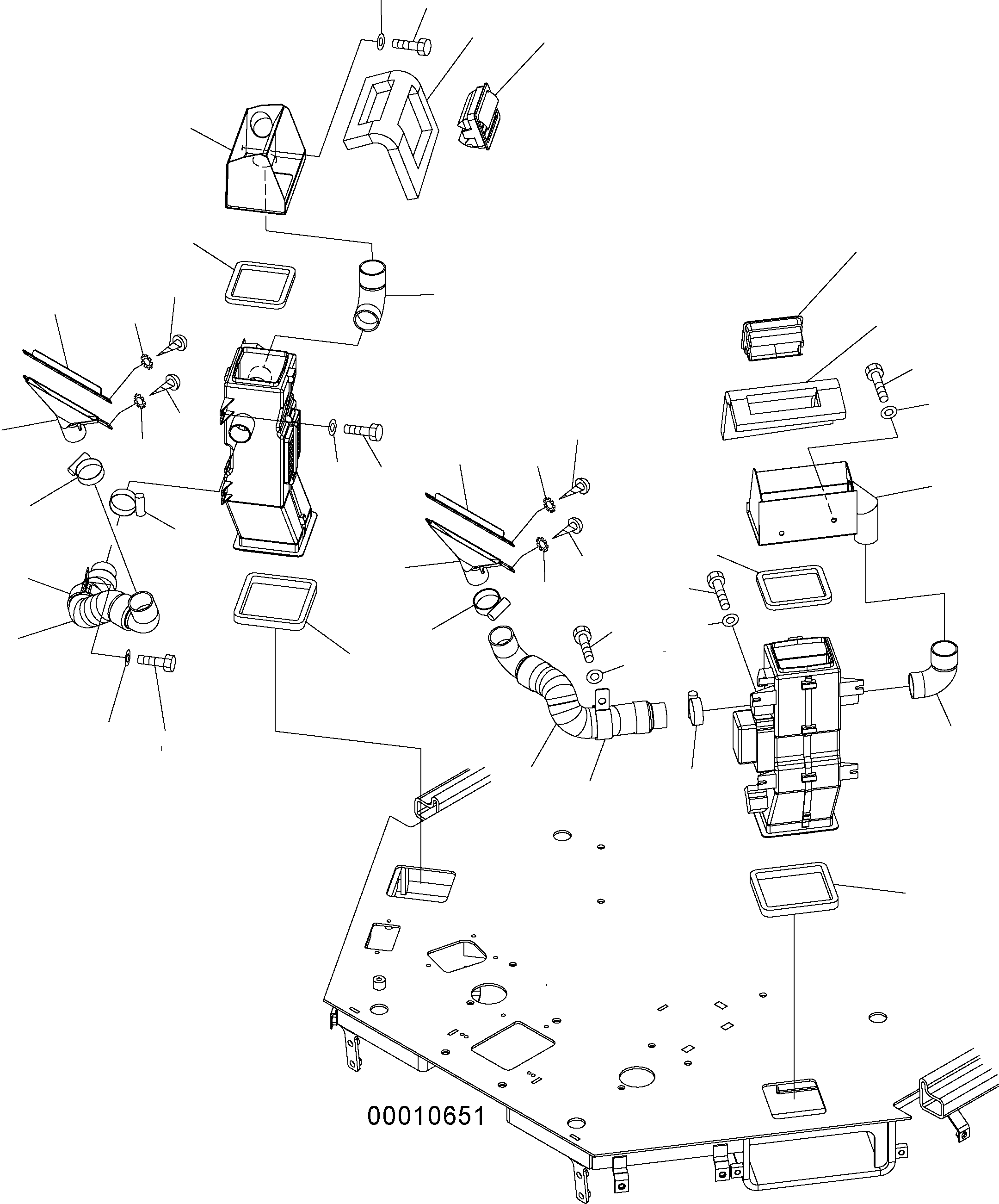 Wheel Loaders Komatsu / WA150PZ-5 S/N H50001 - Up(wa150pz) / AIR CONDTIONER DUCT (FRONT DUCT)(K0-10 : K0210-02A0)