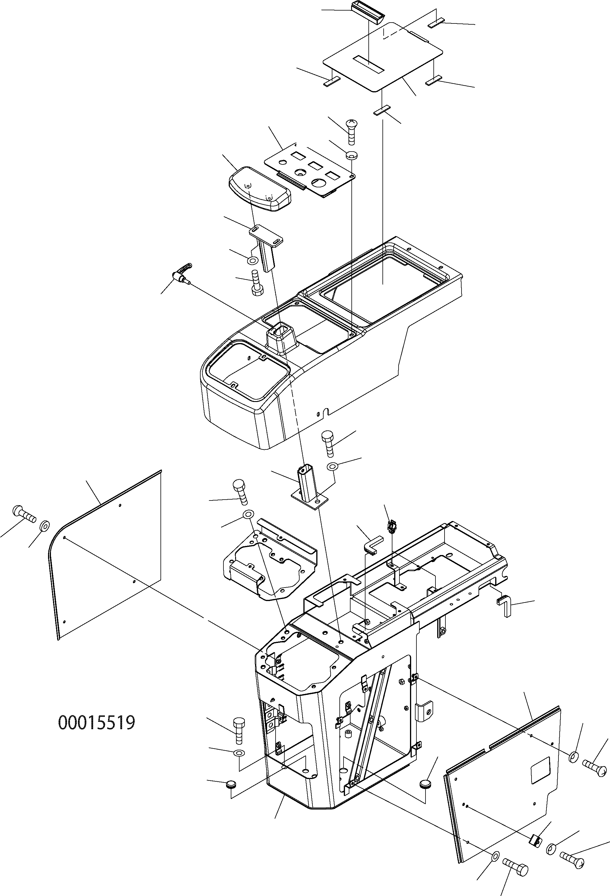 Wheel Loaders Komatsu / WA150PZ-5 S/N H50001 - Up(wa150pz) / FLOOR (CONSOLE BOX RHS MFL)(K0-16 : K0210-06A0)